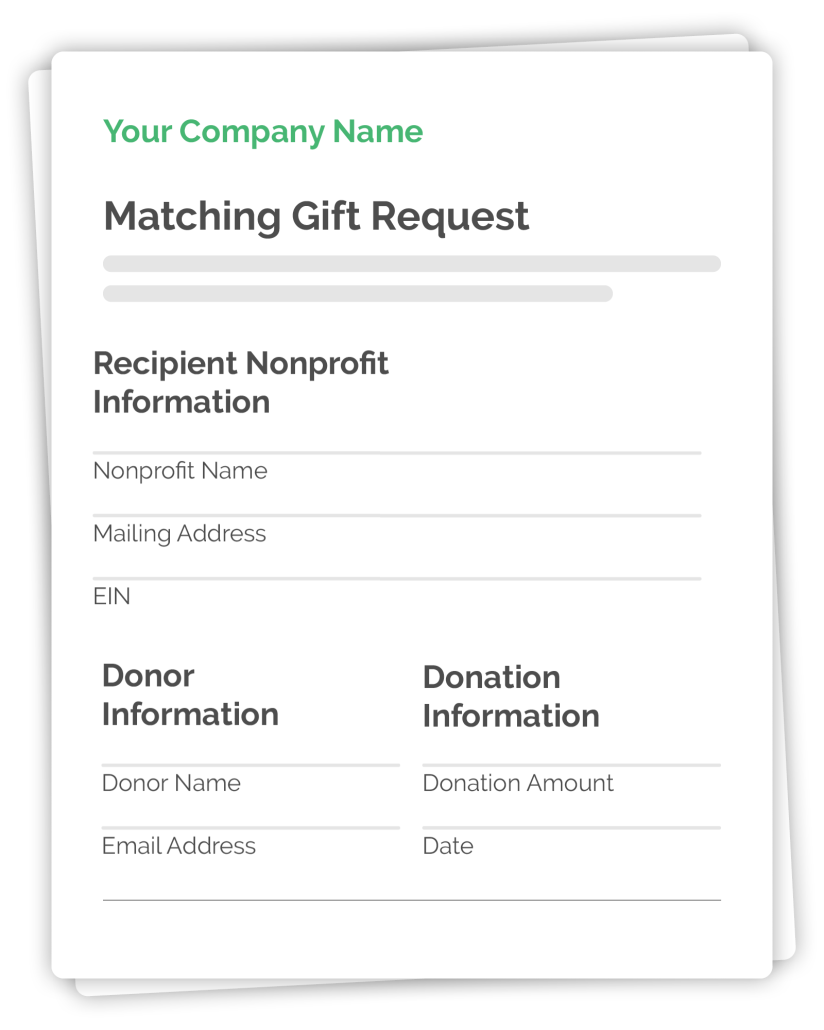 Corporate matching gift form example