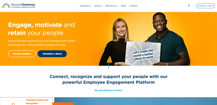 This image shows the website for Reward Gateway, one of the best employee engagement tools.