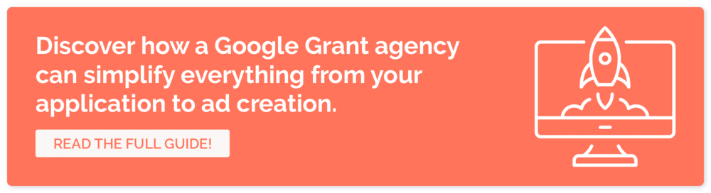 Click this graphic to find out how to apply for Google Grants with a grant management agency’s help.
