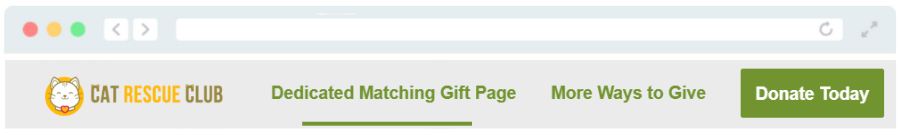 Marketing matching gifts on your nav bar