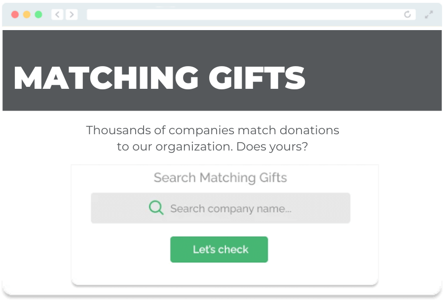 Marketing matching gifts on your match page