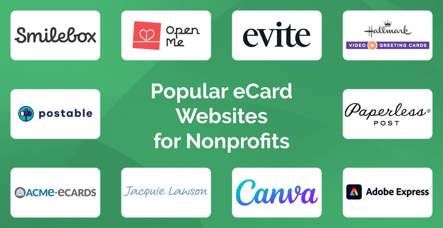 This graphic shows logos from some of the best eCard websites.