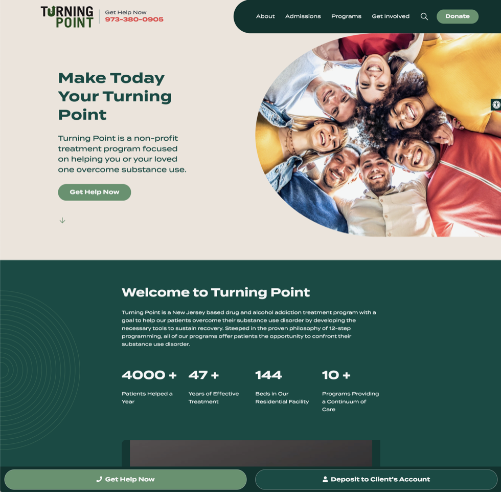 To build their top nonprofit website, Turning Point New Jersey leveraged the best user-friendly CMS for nonprofits, Morweb.