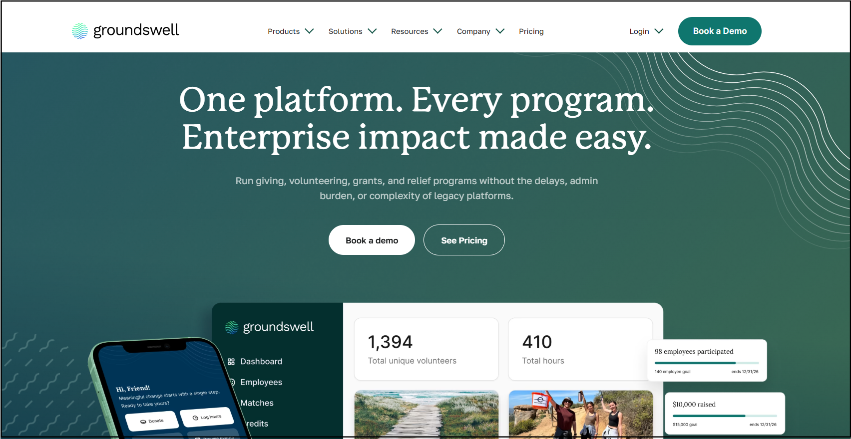 Groundswell is a top provider of corporate giving software for companies.