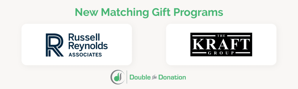 These are the logos of two companies, discussed below, that started new matching gift programs this year to participate in corporate philanthropy trends.