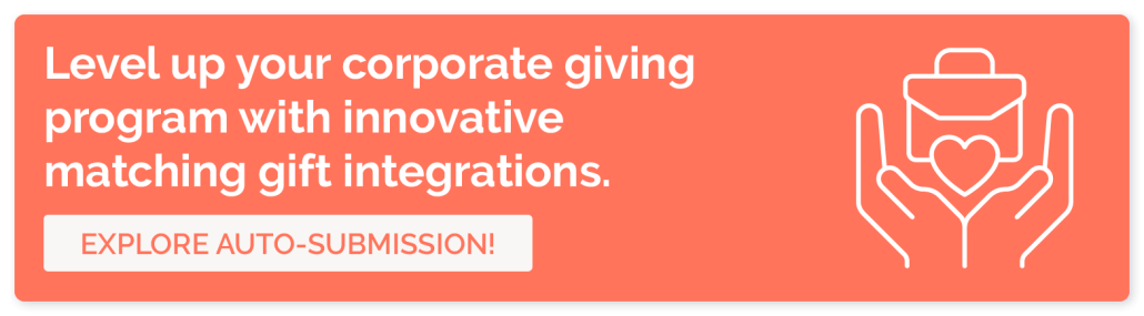 Beyond corporate volunteering ideas, learn how to boost employee engagement in your philanthropy programs with auto-submission integrations.