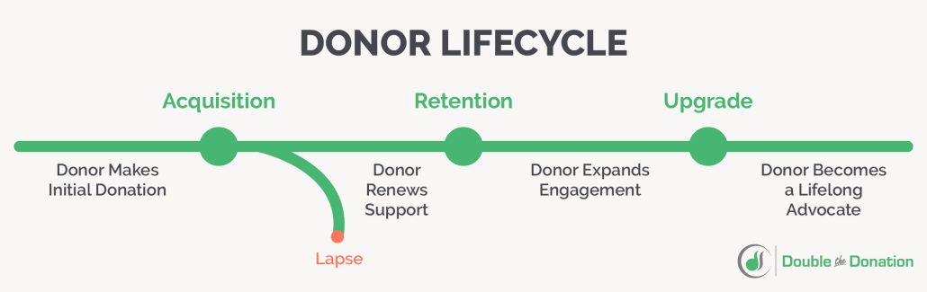  The stages of the donor lifecycle (as explained below).