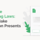 The title of the article next to an illustration of a person holding corporate gift-giving laws.