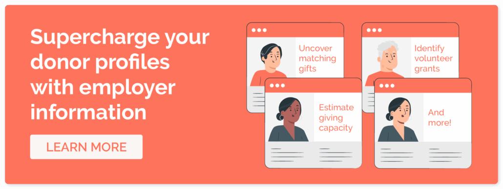 Enhance your donor profiles with information from Double the Donation.