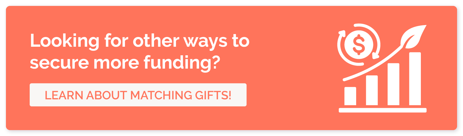 Click this graphic to learn more about how matching gifts can supplement your monthly giving program to grow your funding.