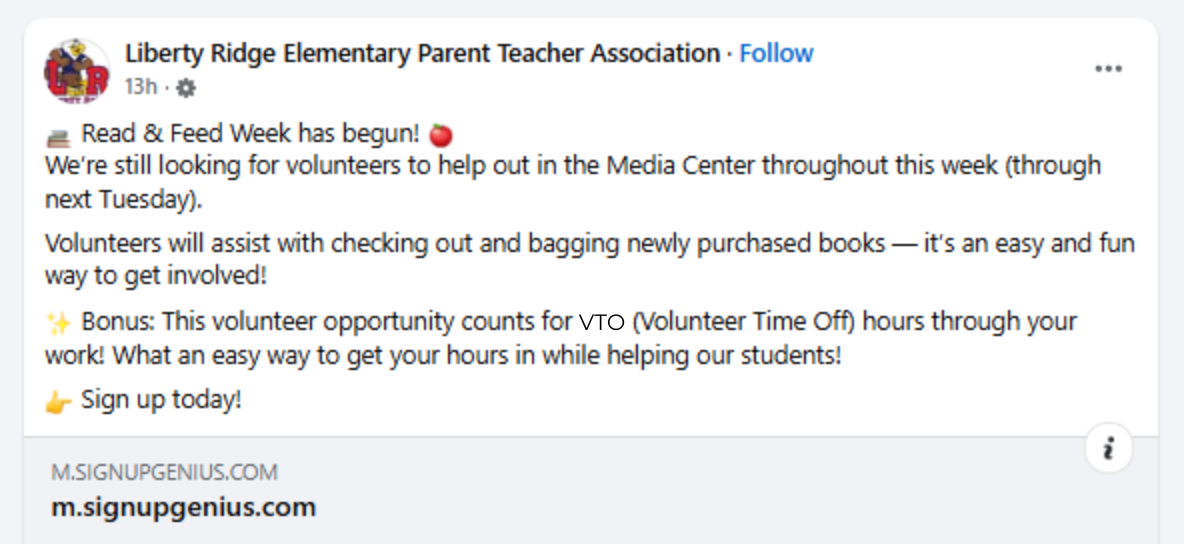 How this PTA demonstrates marketing volunteer time off