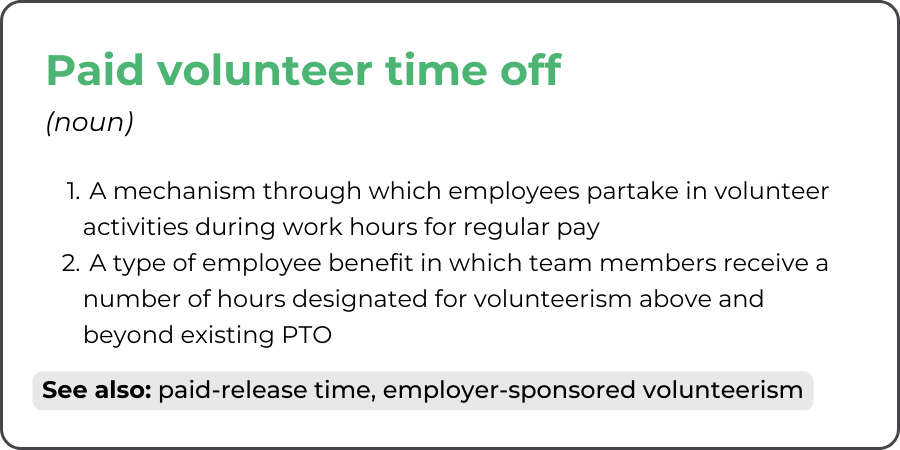 Definition of paid volunteer time off