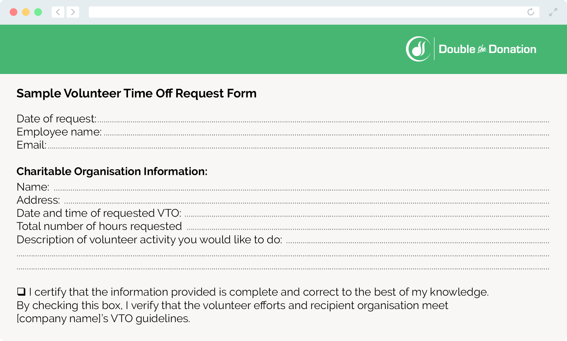 Sample Paid Volunteer Time Off Request Form