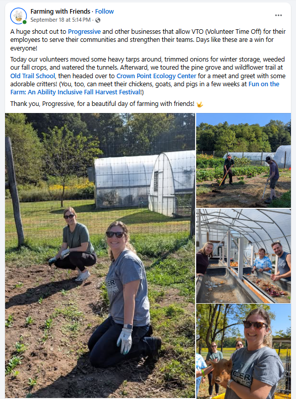 Example of marketing Volunteer Time Off
