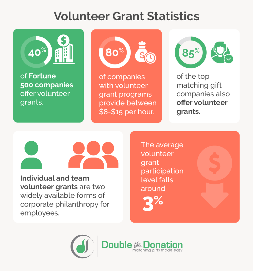 Volunteer grant statistics infographic
