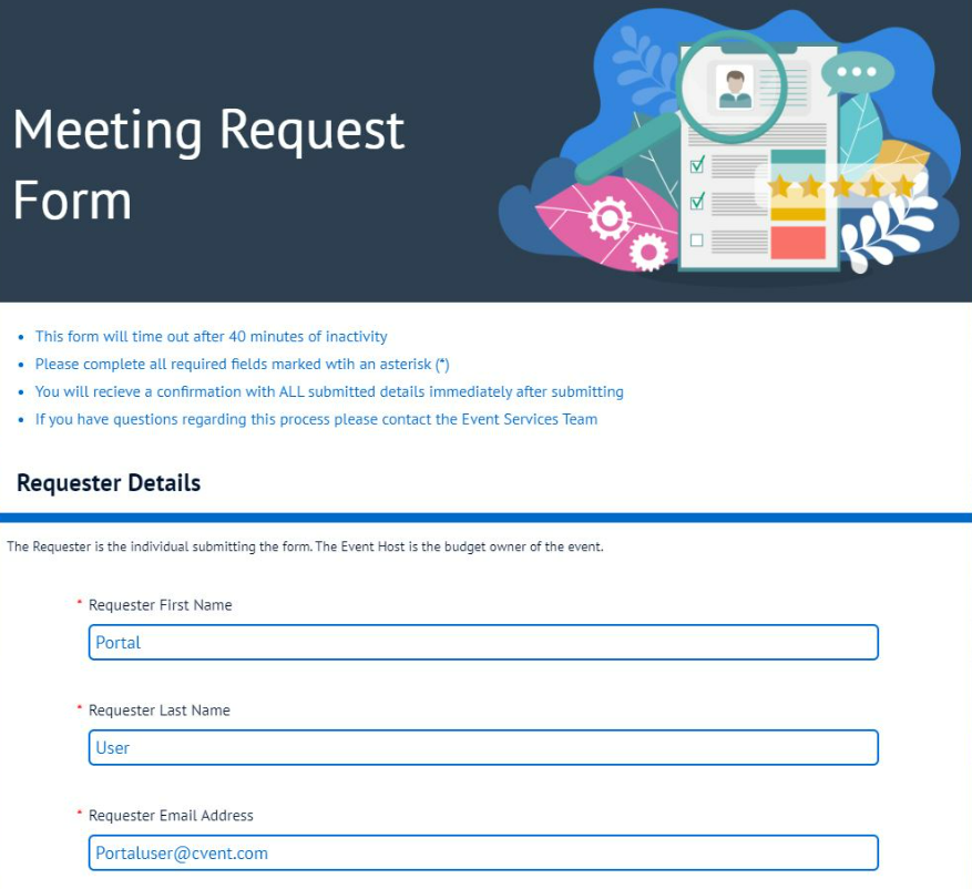 Sample event registration form - Cvent