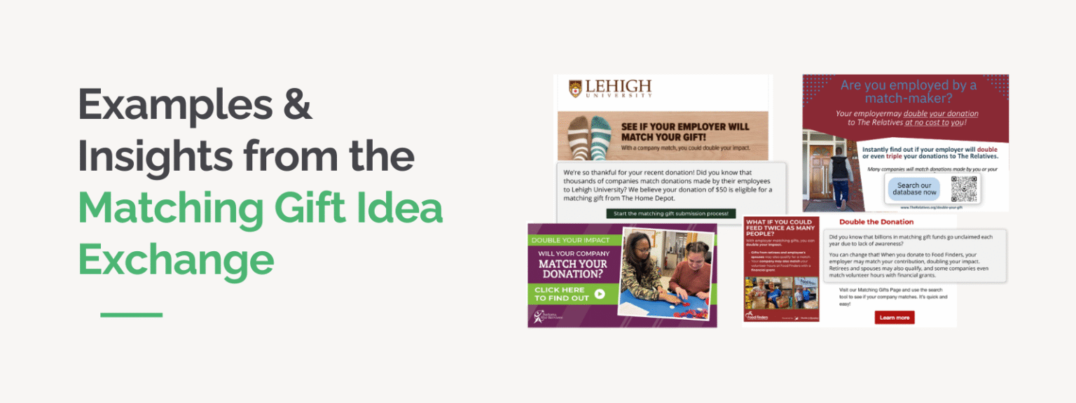Examples & Insights from the Matching Gift Idea Exchange