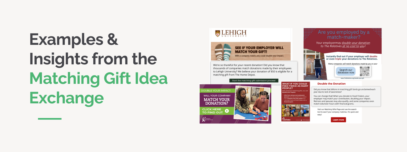 Examples & Insights from the Matching Gift Idea Exchange