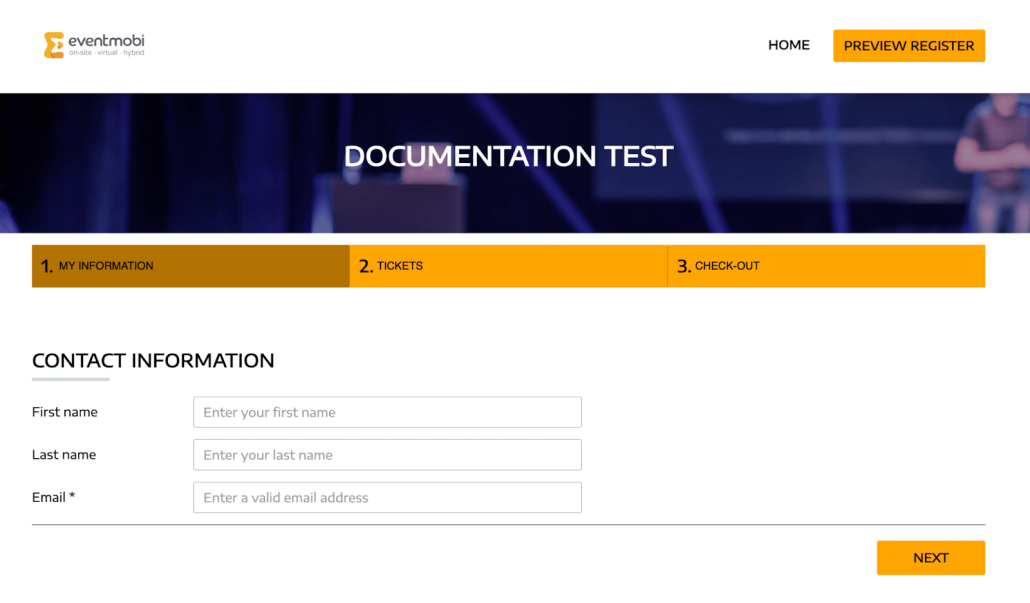 Sample event registration form - Eventmobi