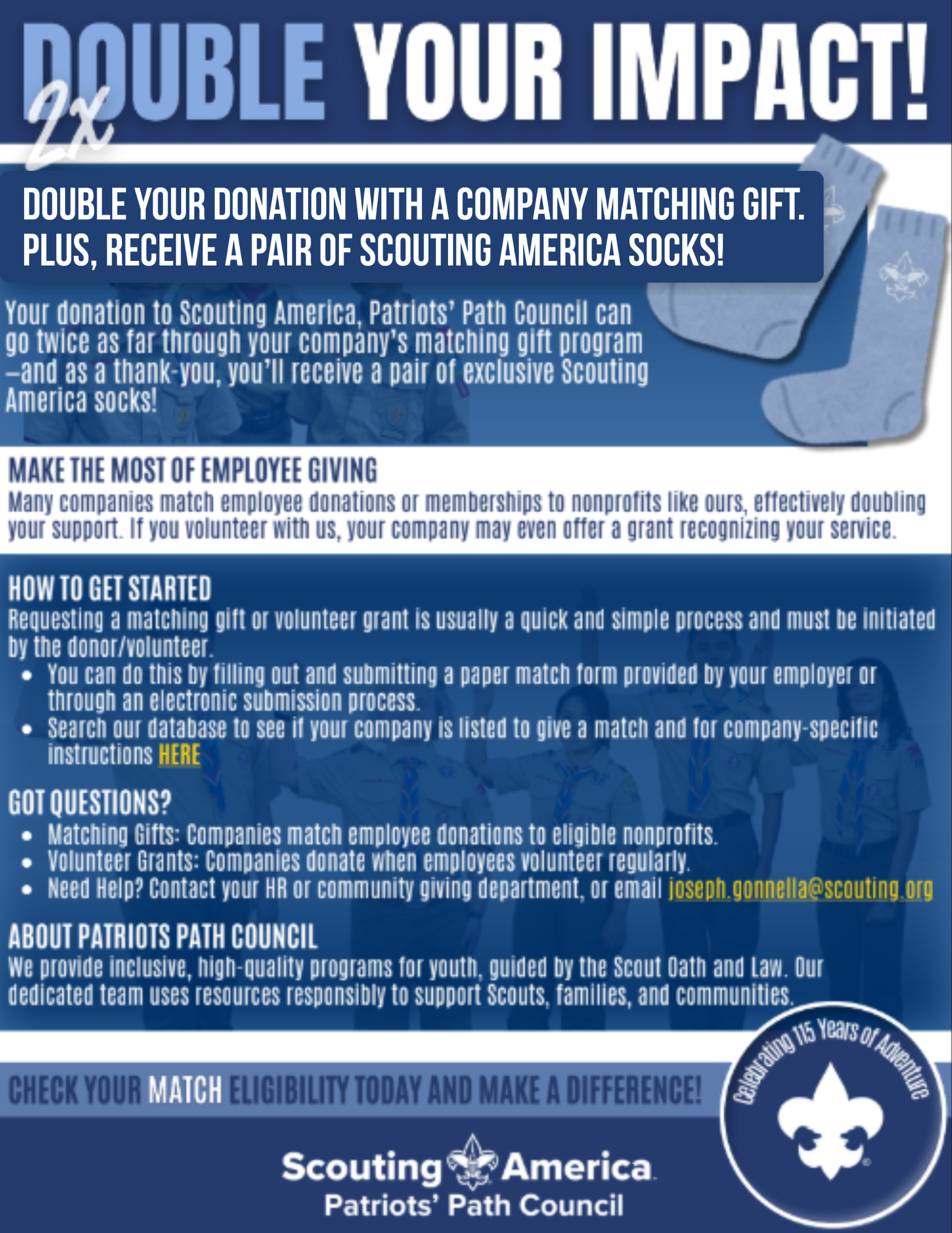 Example match drive from the Matching Gift Idea Exchange