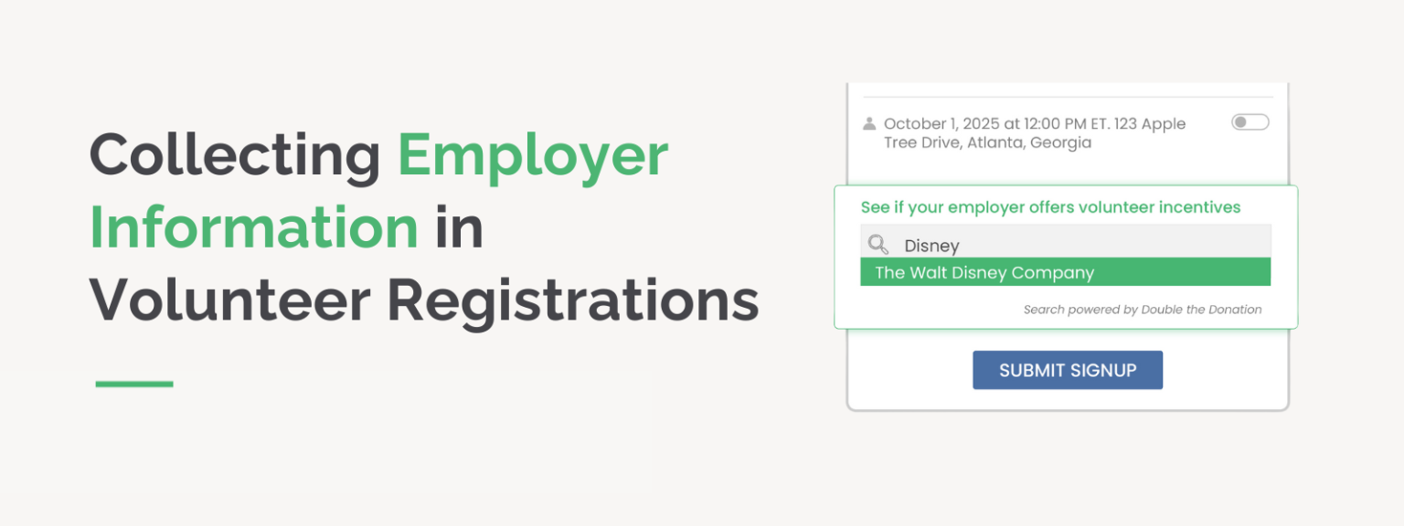 Collecting Employer Information in Volunteer Registrations