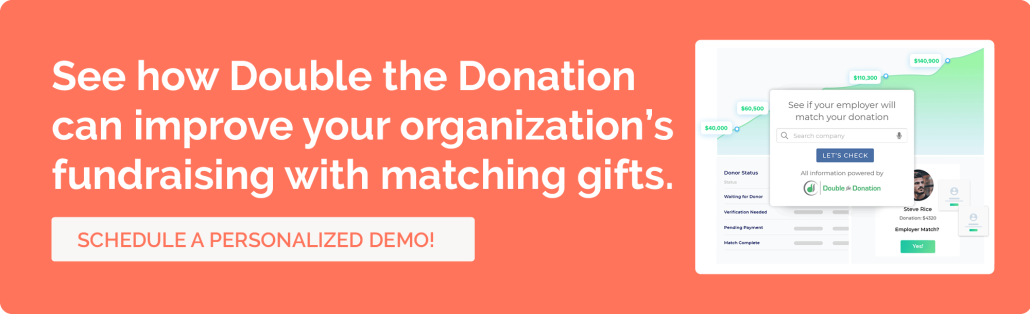 Secure matching gift buy-in with Double the Donation.