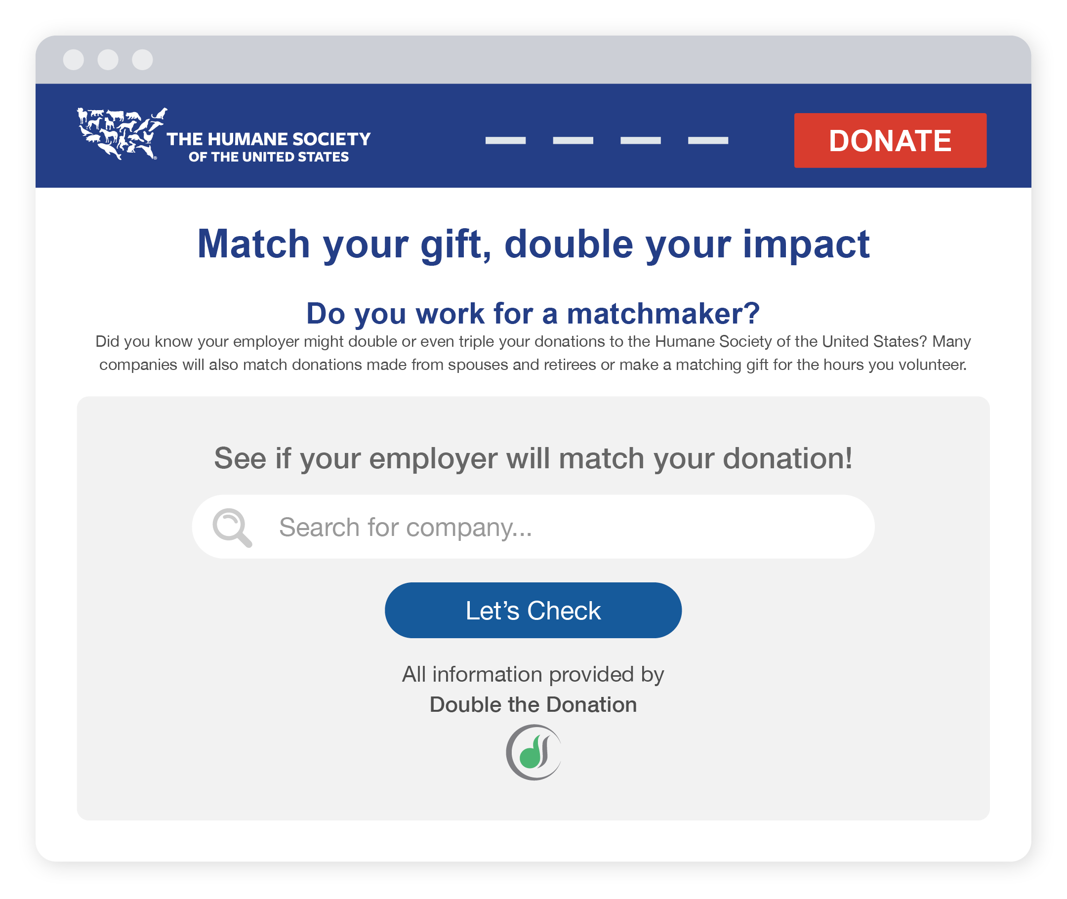 Marketing matching gifts on your website with a match page.