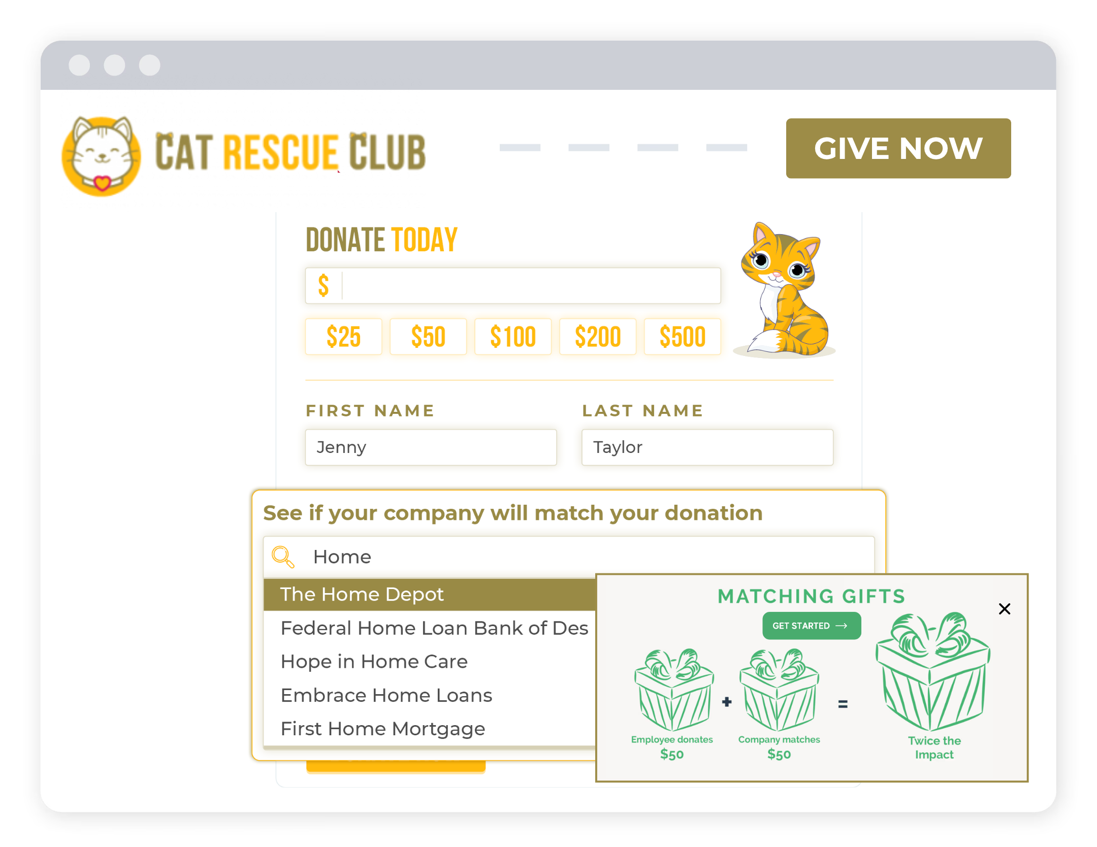Marketing Matching Gifts on Your Website with Pop-ups