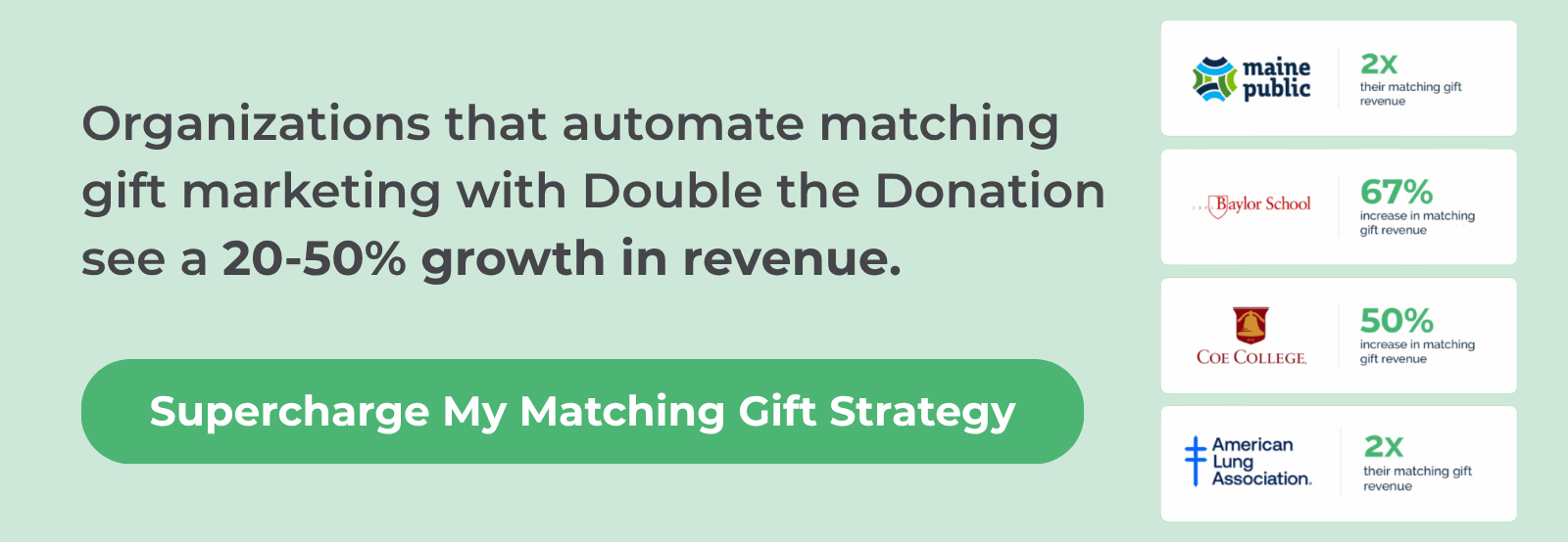 Automate your matching gift outreach with Double the Donation.