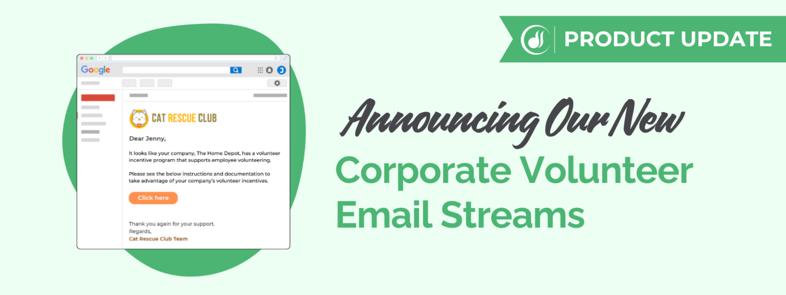 Announcing Our New Corporate Volunteer Email Streams