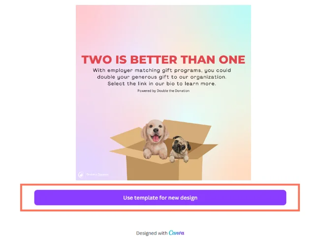 What's New at Double the Donation? Canva Templates