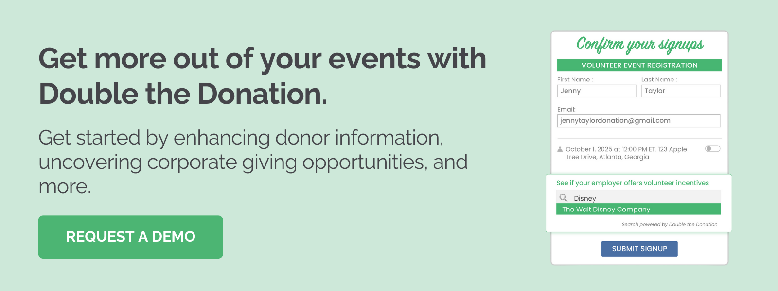 Collect Employment Info From Auction & Event Attendees Using Double the Donation
