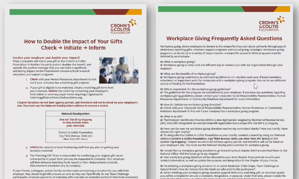 Part of Crohns & Colitis Foundation's matching gift journey