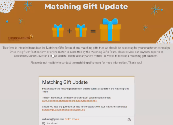 Part of Crohns & Colitis Foundation's matching gift journey