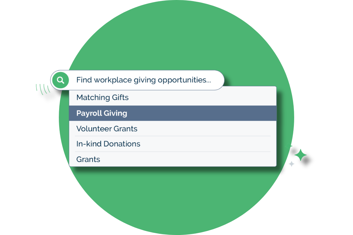 Our database contains information on payroll giving programs and more
