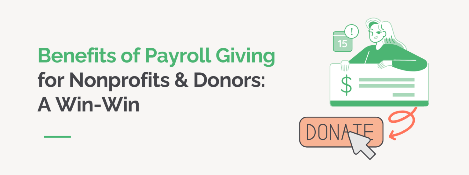 Benefits of Payroll Giving for Nonprofits & Donors