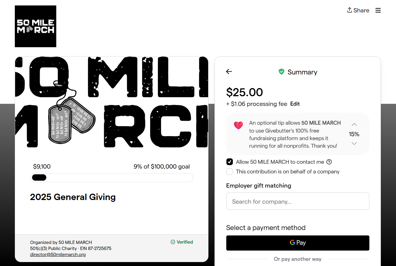 Market workplace giving on your nonprofit website like this example