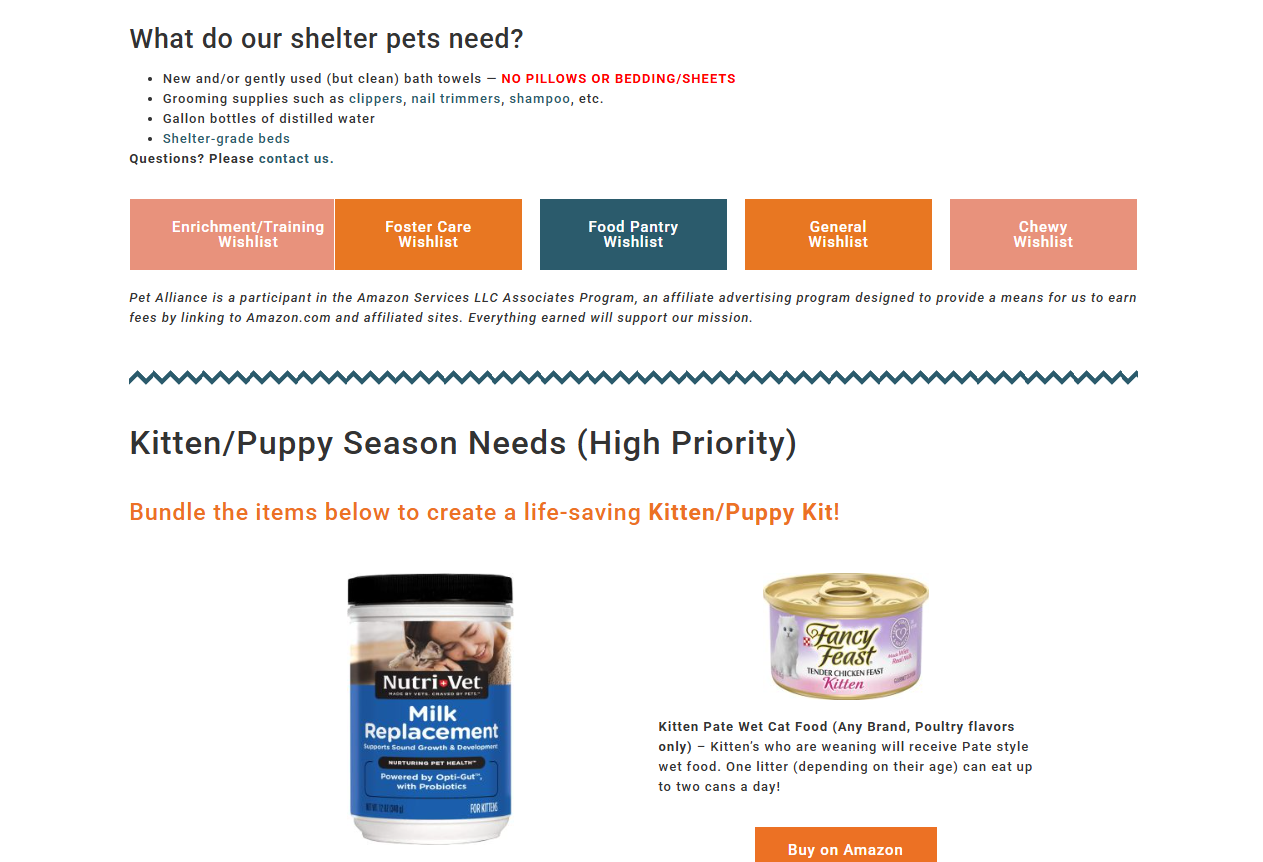 How Pet Alliance secures in-kind donations for its animal shelters