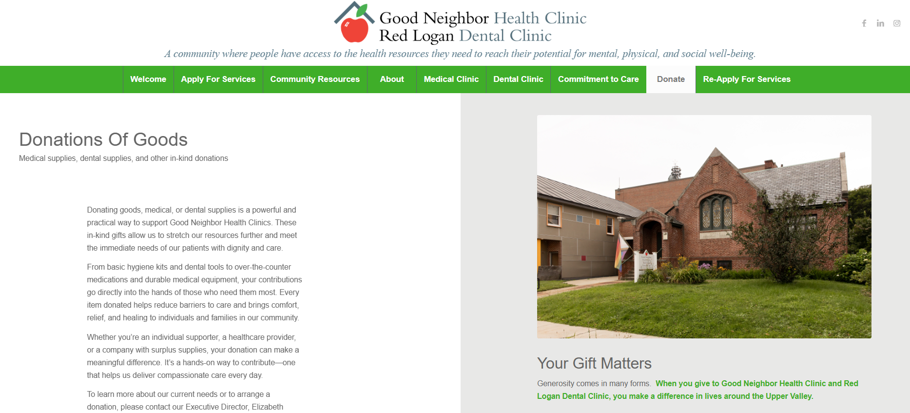 How the Good Neighbor Health Clinic secures in-kind donations