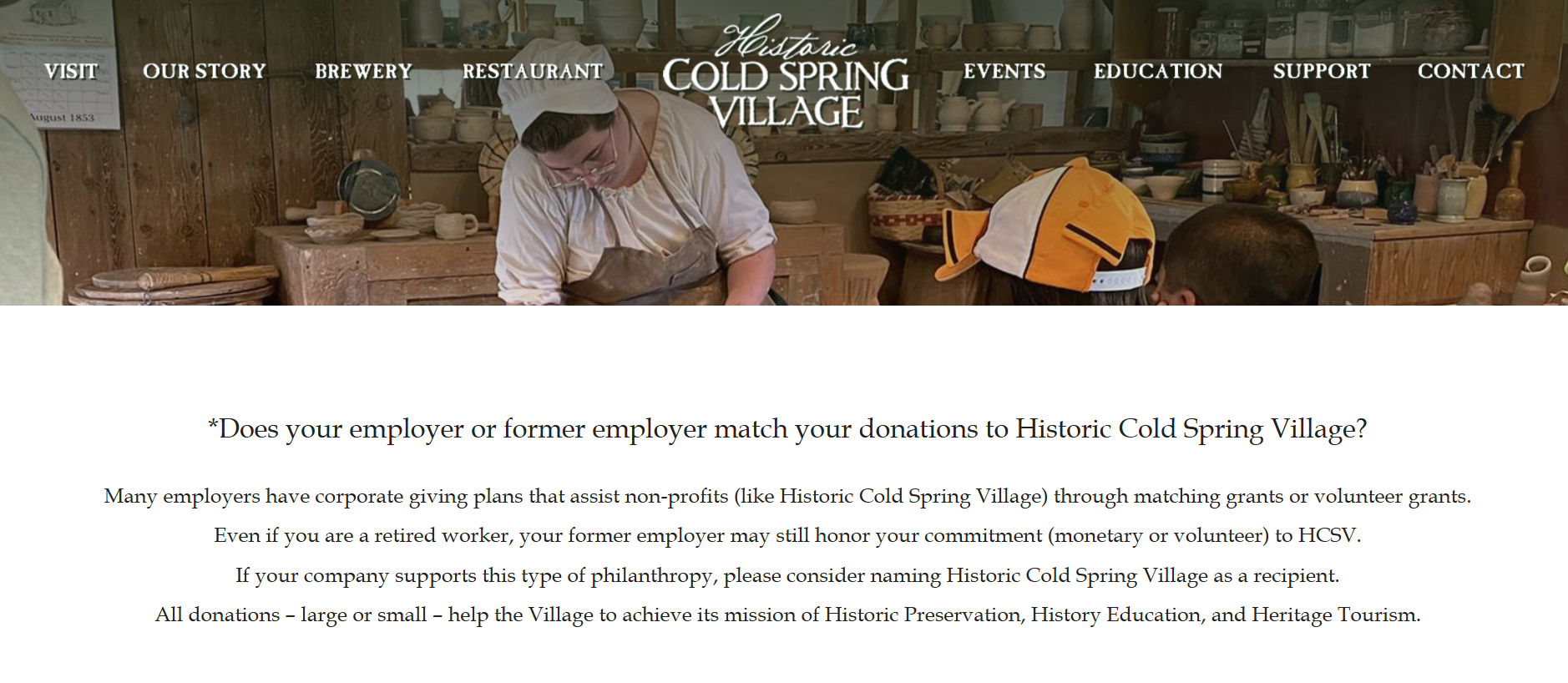 How HCSV, a cultural heritage org, grows volunteer grant revenue by marketing the opportunity on its giving page