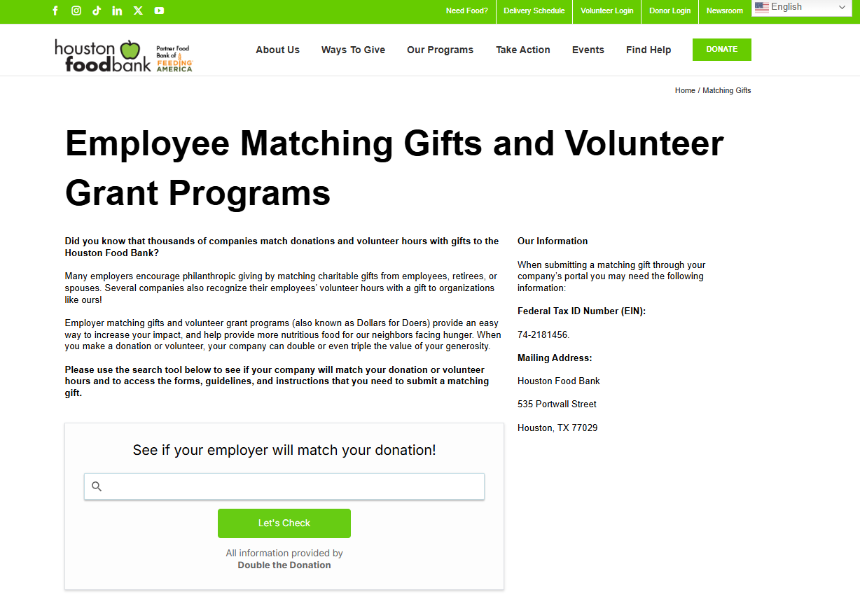 How Houston Food Bank grows volunteer grant revenue online