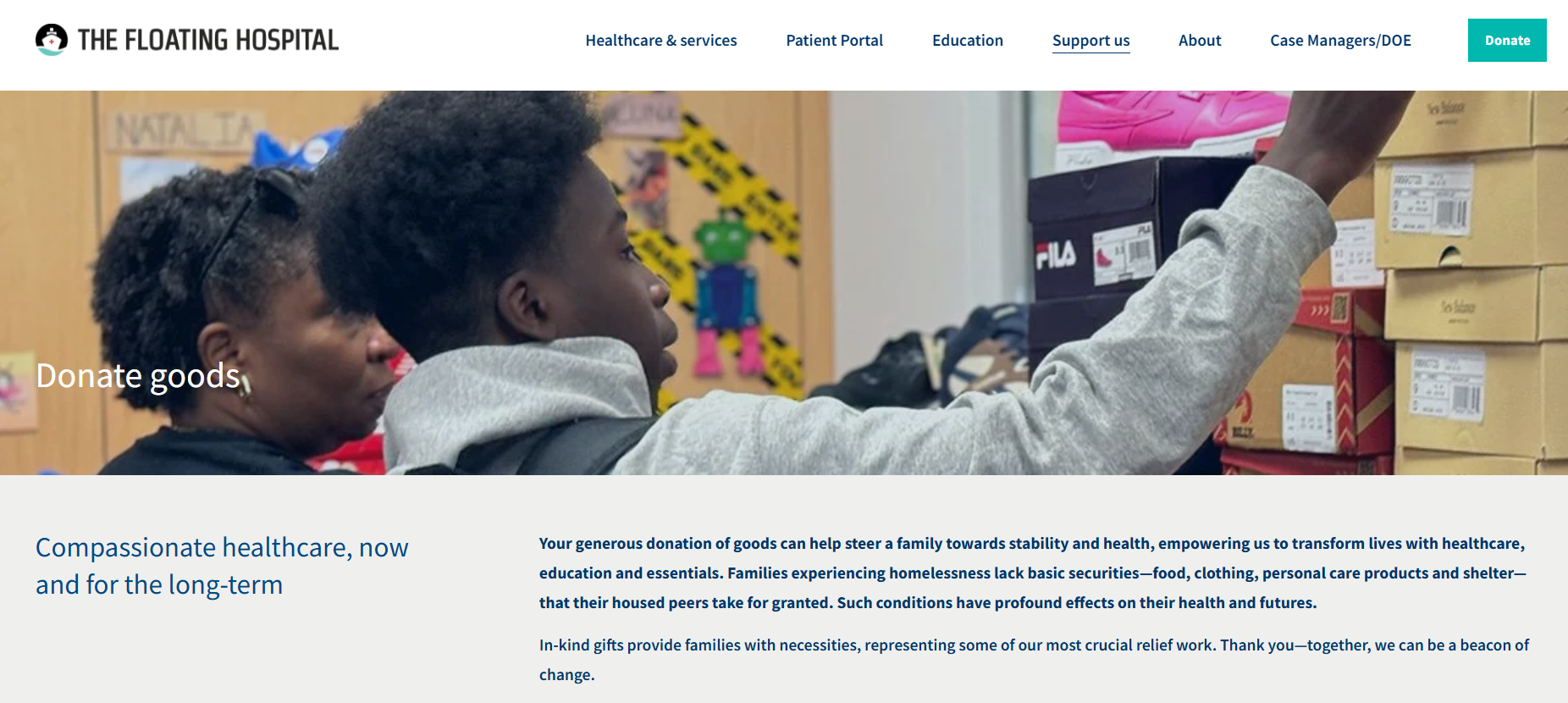 How the Floating Hospital secures in-kind donations