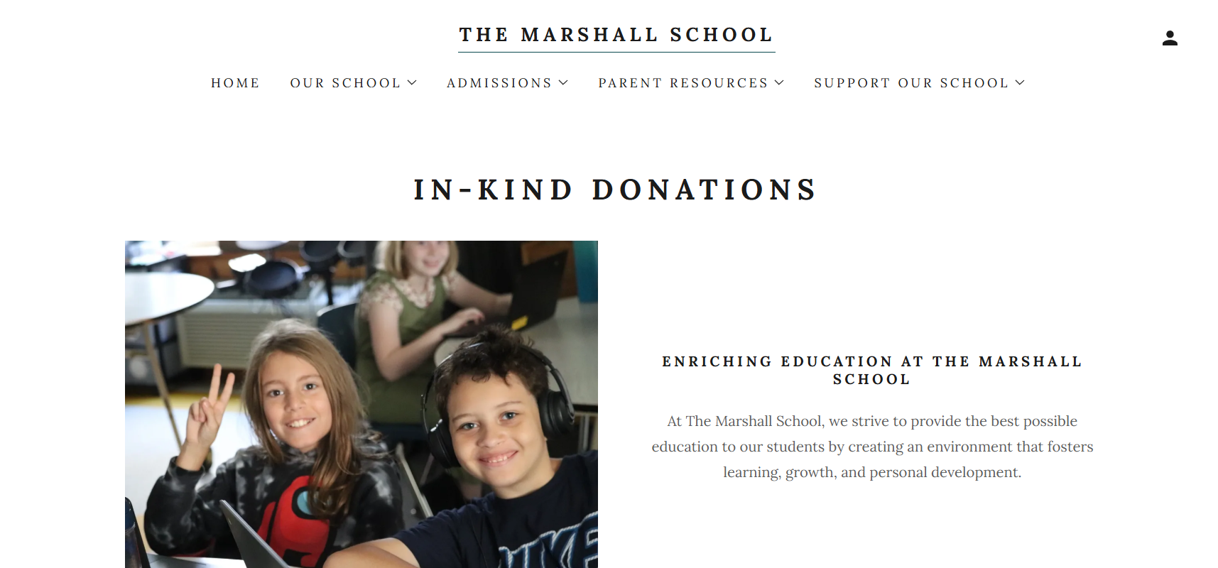 How Marshall School secures in-kind donations