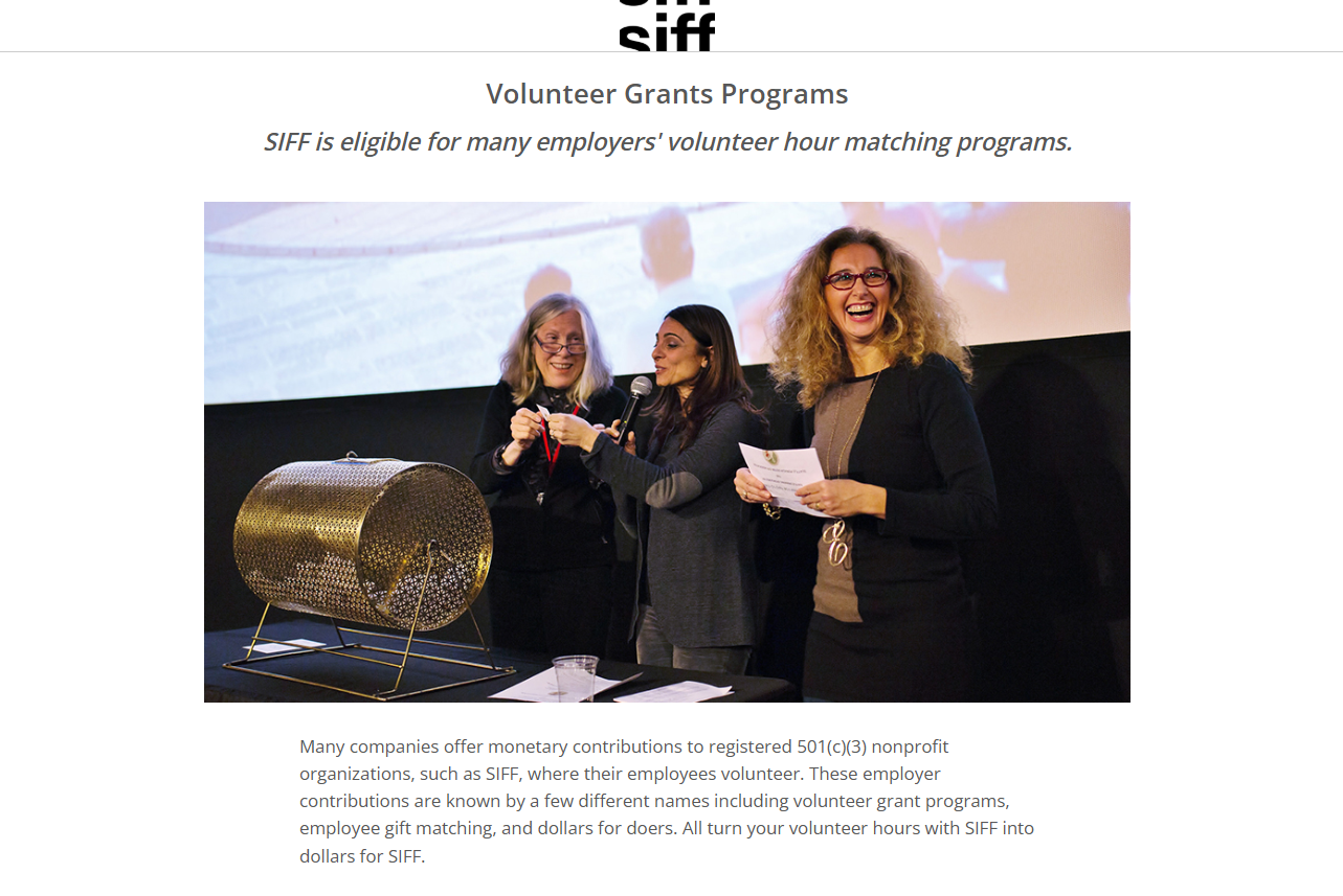 How SIFF theater grows volunteer grant revenue with online marketing