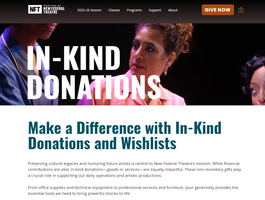 How New Federal Theatre secures in-kind donations