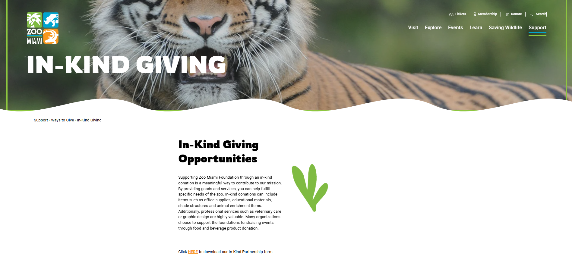 How Zoo Miami secures in-kind donations