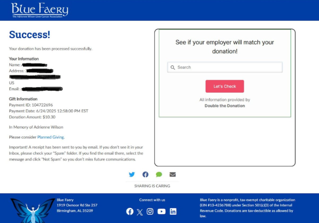 Market workplace giving on your nonprofit website like this example