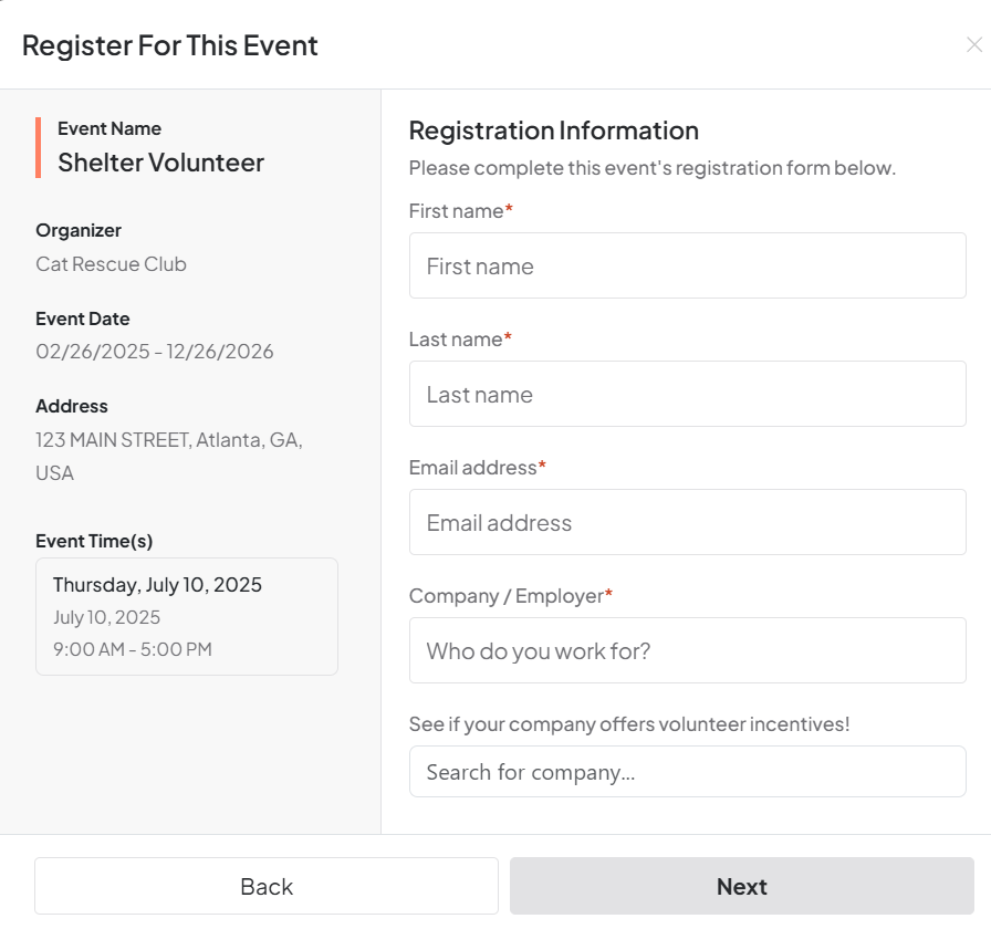 Market workplace giving on your nonprofit website like this example