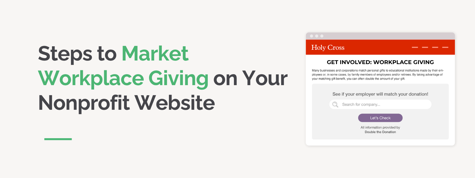 Steps to Market Workplace Giving on Your Nonprofit Website