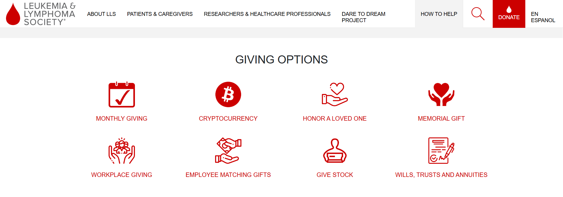Market workplace giving on your nonprofit website like this example